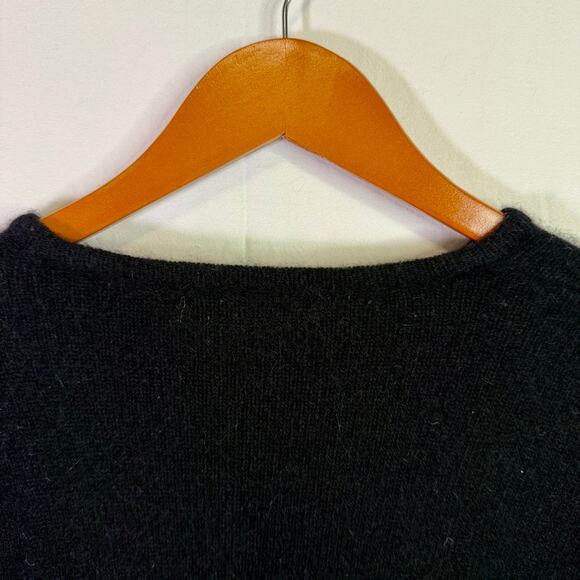 Vintage 100% Cashmere Sweater 80s 90s Casual Corner Women's Medium Black - Picture 8 of 8